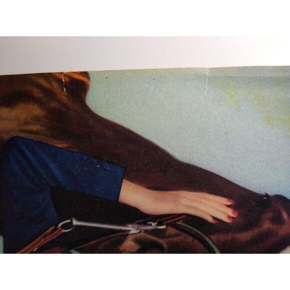 Lovely Lady Horse Art Print Vintage 1940s Lithograph Women Equestrian Artwork - Picture 7 of 8